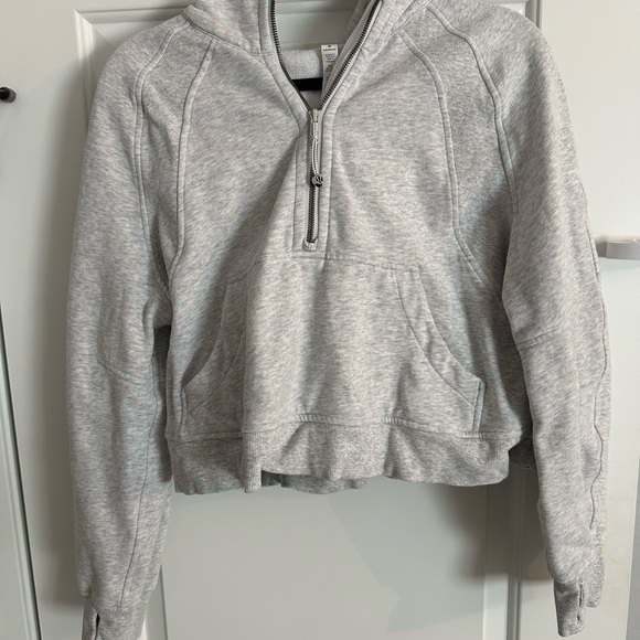 Lululemon Scuba Oversized Half-Zip Cropped Hoodie Sweatshirt M/L - Gray - Picture 3 of 6